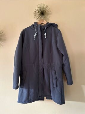 ATLASLAVA ActivePath Fleece Lined Softshell Winter Coat Parka Grey XL 16 NWOT